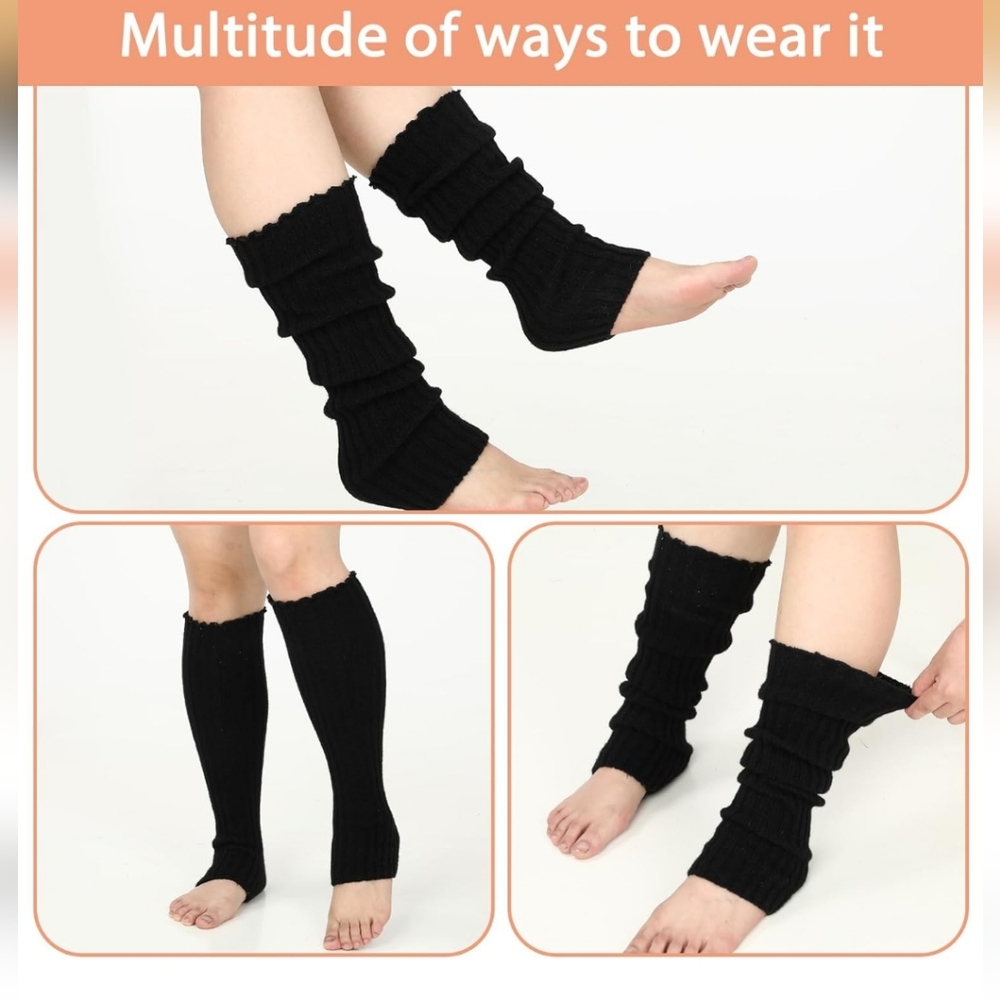 Black Ribbed Leg Warmers - Picture 9 of 9